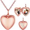 SILVERCUTE Collana con Foto Personalizzata Argento 925 Collana Donna Cuore Portafoto Ciondolo con 2 Foto Personalizzata+ Incisione Placcato Oro Rosa con Confezione Regalo per Donna Mamma Amica