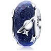 Yashuo Ciondolo in vetro di Murano e argento Sterling per braccialetti Pandora e Argento, colore: Ciondolo a forma di stelle., cod. C1154