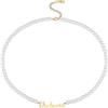 INBLUE Collana Perle Nome Personalizzato per Donne Collana Choker di Perle con Catena in Acciaio Inox Fili di Perle con Ciondolo Nome Gioielli Regalo per Compleanno San Valentino - C2