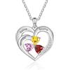 ALBERTBAND Collana a Cuore Personalizzata per Donne con Nome Pietra di nascita Gioielli Personalizzati Regali per Donne Moglie Mamma Lei (A-3 Stone)