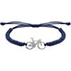 CODEONE Bracciale per bicicletta in nylon intrecciato blu argento Acciaio inossidabile argento | Design sportivo artigianale | Bici da strada | Confezione regalo