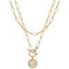 Yoosteel 14K Gold Plated Retro Triangle Dainty Long Evil Eye Necklaces for Women Jewelry Gifts