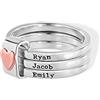 NICEDREAM Anelli impilabili da donna con cuore personalizzato e incisione di 2-5 nomi. Anelli in argento sterling con nome personalizzato da donna. Anello di famiglia, regalo per donne, ragazze, mamme, nonne.