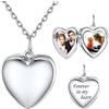 SILVERCUTE Collana con Foto Personalizzata Argento 925 Collana Donna Cuore Portafoto Ciondolo con 2 Foto Personalizzata+ Incisione con Confezione Regalo per Donna Mamma Amica