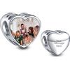 NINGAN Charm personalizzato con foto di cucciolo Lettere personalizzate in argento sterling 925 Charm in perline compatibile con la collana del braccialetto da donna