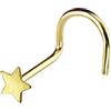 Monster Piercing 14k solido giallo oro pianura piatta stelle calibro 20 narice naso vite superiore Piercing gioielli