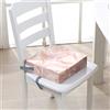 FANSU Rialzo da Sedia per Bambini, Marmo Stampa Comodo e Smontabile Cuscino Seduta per Sedia Cuscino Alzasedia con Cinghie Lavabile per Seggioloni Alza Sedia (Rosa,32x32x8cm)