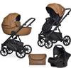 Riko Basic Passeggino Riko Basic Montana Ecco 3en1 BBtwin eco pelle. Carrello trio 3 pezzi in pelle. (cammello)