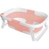 HUOLE Vaschetta Bagnetto Neonato Pieghevole,Vaschetta bagnetto-robusto PP & TPE | ergonomico & salvaspazio | vasca da bagno bambini, bagnetto neonati-63 * 43 * 20 cm-rosa