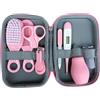 Pineeseatile Kit per toelettatura per bambini, kit per toelettatura per bambini, 8 pezzi Set di termometro per capelli e unghie, sanitario e sicuro, essenziale per la cameretta dei neonati con custodia Style-1 pe