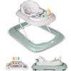 MS BabyWorld - Girello BASIC PLUS - Girello per Bambini con Vassoio Interattivo di Giochi con Suoni | Base Antiribaltamento | Tacatà con Ruote in Silicone e 3 Posizioni di Altezza