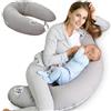 Sei Design - Cuscino per allattamento, con cerniera, 190 x 30 cm - 170 x 30 cm