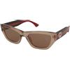 Gucci GG2116S 004 | Occhiali da Sole Graduati o Non Graduati | Prova Online | Plastica | Cat Eye | Marrone, Trasparente | Adrialenti