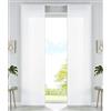 Gardinenbox Set di 2 tende a pannello in microfibra, 245 x 60 cm (altezza x larghezza), bianco, tessuto oscurante, con guide di scorrimento e aste di contrappeso, 85600N2