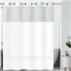 Hookless It's a Snap! Escape - Tenda da doccia 3 in 1 con finestra superiore trasparente, anelli flessibili e fodera in tessuto, 180 x 188 cm, colore: bianco