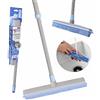 York Bacteria Stop YORK Scopa in Gomma con Tiracqua e Manico Telescopico Ioni d'Argento Bacteria Stop per Peli di Animali e Tappeti Spazzola Professionale per Pavimenti e Liquidi Grigio e Blu 24 x 5 x 74-140 cm
