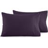 Elegant Comfort Set di 2 federe di lusso ultra morbide in microfibra egiziana, 1500 fili, doppia spazzolata, resistente alle pieghe, dimensioni standard, viola