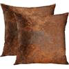 Emvency Set di 2 federe per cuscini in rame marrone anticato metallo arrugginito ad alta risoluzione arancione rustico decorativo per divano, camera da letto, auto, 45,7 x 45,7 cm