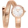 Just Cavalli Signature Snake Cerchio Snake - Orologio Da Polso Da Donna Al Quarzo Moda Bracciale E Cassa In Acciaio Inox Di Colore Oro Quadrante Analogico Grigio - JC1L301M0045