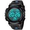 L LAVAREDO Orologi, Orologio Digitale da Uomo, Cronografo Sportivo Impermeabile da Esterno 50M per Uomo con Retroilluminazione a LED e Verde Allarme