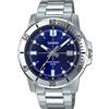 Casio MTP-VD01D-2EV - Orologio sportivo analogico da uomo, in acciaio inox, quadrante blu, casual, analogico