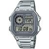 Casio Men's 10 Year Battery Quartz Watch with Stainless Steel Strap, Silver, 24.1 (Model: AE-1200WHD-7AVCF)