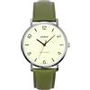 Casio MTP-VT03L-7B Orologio analogico da uomo minimalista con cinturino in pelle verde beige con quadrante concavo a 3 lancette, Grigio