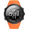 KXAITO Orologi da uomo Sport Outdoor Impermeabile Militare Orologio Data Multi Funzione Tattiche LED Face Alarm Cronometro per gli Uomini 6256, Fascia arancione, Large
