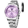 OLEVS Luxury Mens Cronografo Lunare Phase Two Tone Acciaio Inox Impermeabile Luminoso Business Calendar