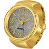 JewelryWe Orologio da dito da uomo e donna con elastico rotondo,anello orologio al quarzo semplice,regalo
