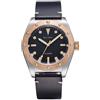 NC Baltany Orologio da polso da uomo retrò unico con cassa in acciaio inossidabile con castone in bronzo Orologi da polso da uomo (black)