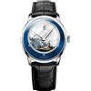 LOBINNI Orologio da uomo automatico meccanico di moda di lusso impermeabile da polso maschile orologio da polso cinturino in pelle/acciaio inossidabile, Argento-Blu-Nero