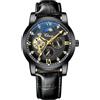 DAXIAOYU Orologio da uomo di lusso meccanico a carica automatica Tourbillon scheletro impermeabile da uomo orologi da polso da uomo orologio da polso maschile, nero, Lusso