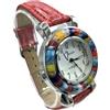 Vinciprova Le Gemme di Venezia Orologio Donna Rosso Watch in Vetro di Murano e Antica Lavorazione Murrina Millefiori Ring