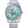 Orient Contemporary Small Seconds Semi Skeleton - Orologio da polso da uomo automatico bracciale e cassa in Acciaio INOX di colore Grigio display analogico verde - RA-AR0009L10B