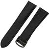 ROUHO Cinghia Vera Pelle Sgancio Rapido, Bracciale Regolabile Orologio per Cartier Tank Solo WSTA0029 WSTA0030-Nero + Nero Fibbia 25mm