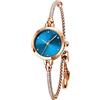 DSJMUY - Orologio da donna analogico al quarzo con mosaico con diamanti e bracciale da donna, impermeabile, con bracciale in oro rosa, orologio da polso da donna