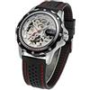 FORSINING WRG8027 M3T5 Winner marca orologio automatico uomo scheletro vestito originale con banda in silicone nero