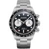 Seestern Sugess S457 Cronografo Meccanico Acciaio Nero Bianco Zaffiro Orologio Uomo
