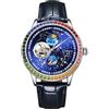 DAXIAOYU Orologio da uomo alla moda, quadrante con cielo stellato, meccanico a carica manuale, cinturino in pelle, casual, con fasi lunari, tourbillon, orologi automatici, Argento 1.
