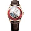 LOBINNI Orologio da uomo automatico meccanico di moda di lusso impermeabile da polso maschile orologio da polso cinturino in pelle/acciaio inossidabile, Oro-Rosso-Marrone