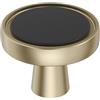 Amerock BP36857FBBBZ | Mergence 1-3/8 pollici (35 mm) Diametro nero opaco/oro champagne pomello per armadio | Hardware per mobili | Maniglia per cassetti