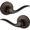 Kwikset Tustin - Maniglia per porta di passaggio interna, per porte di armadi e corridoi, maniglia reversibile non bloccabile, bronzo veneziano, con protezione Microban