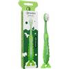 Nordics Organic Care Spazzolino da denti ecologico Kids 2+, 6.900 setole, super morbido, con ventosa, vegano, Dino, Nordics (verde, 1 pezzo)