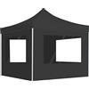 vidaXL Gazebo Pieghevole con Pareti in Alluminio Tenda per Feste Tendone Copertura Telo di Protezione Padiglione per Eventi 2x2 m Antracite