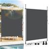 ISOISL Tenda da sole verticale per esterni, 150x305cm, estensibile | Tenda verticale con manovella senza bisogno di forare | Protezione visiva e antivento per balcone, giardino e terrazza, Antracite