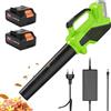 Eznaobo Soffiatore a Batteria 21V, Soffiatore Foglie con Batteria 3,0 Ah, 120CFM/100MPH, 5 Velocità, Soffiatore a Foglie Senza Fili per la Manutenzione del Prato, Rimozione della Neve e Pulizia (B-2 Batterie)