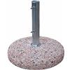 Decor Space Base in Cemento 25 kg per ombrellone da Giardino, marmetta Tonda in Ghiaia