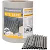 Thermoplast Strisce frangivista in PVC per tappetini a doppia asta, pellicola per recinzioni, 35 m x 19 cm, 20 clip di fissaggio, resistenti alle intemperie e antivento, 450 g/m² (grigio RAL7040)