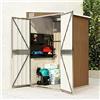 Tidyard Capanno per Attrezzi,Casetta in Metallo,Capanno da Giardino per Esterni,Capanno Attrezzi Casetta per Attrezzi,Casetta da Giardino in Metallo, Marrone 118x100x178 cm Acciaio Zincato